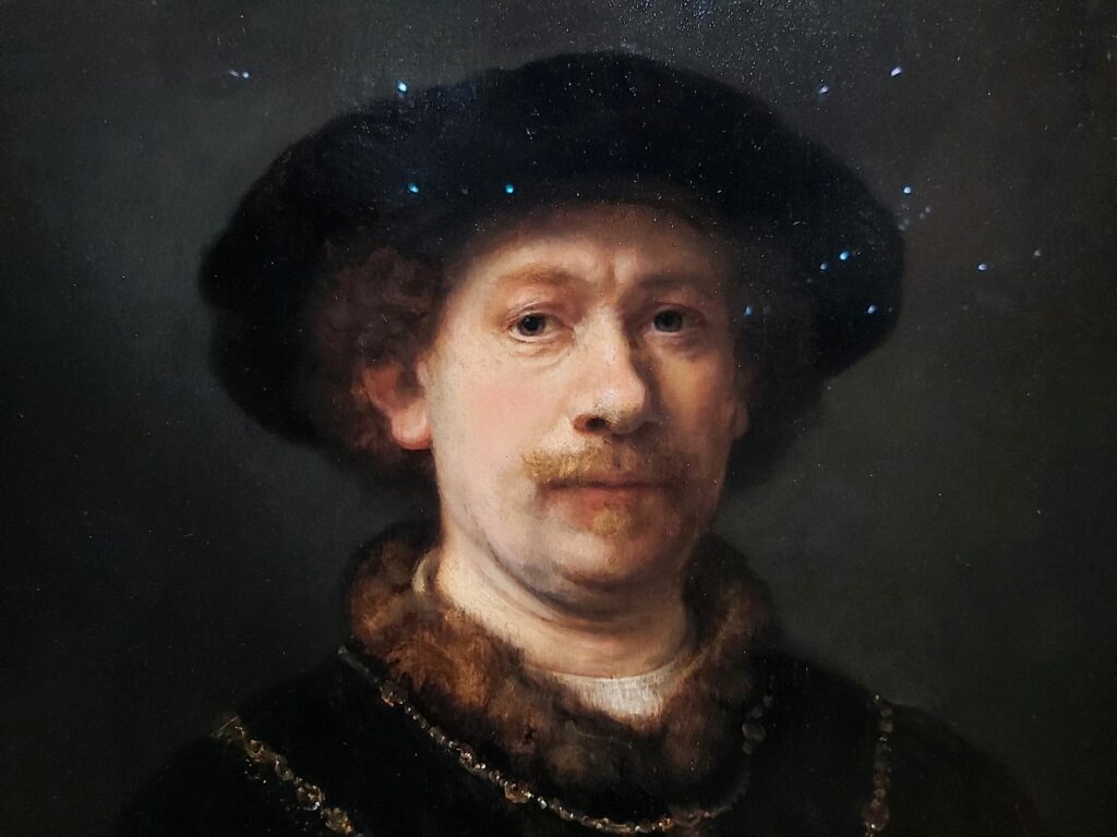 Rembrandt, Selbstbildnis mit Hut und zwei Ketten, um 1643 / 43