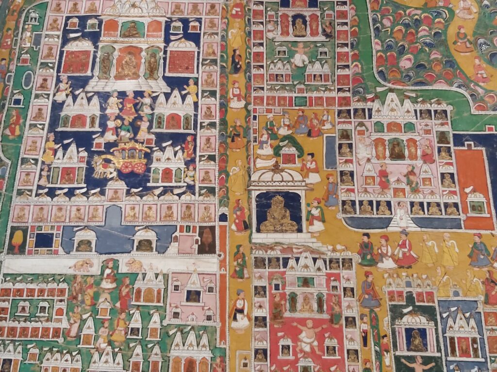 Der heilige Ort des Jainismus als Teppich