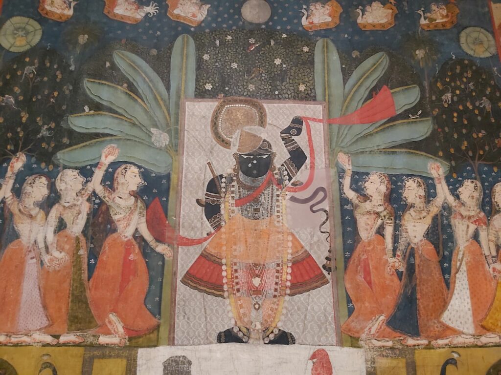 Der tanzende Krishna in einer Vollmondnacht